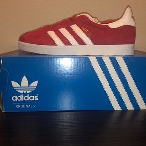 Adidas Gazelle Red/White Suede 9.5